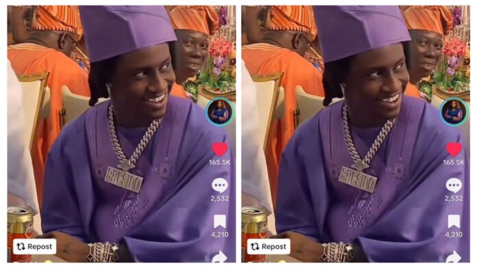 VIDEO: Shallipopi asking WHERE IS CANDY D TEDDY at Biesloaded wedding