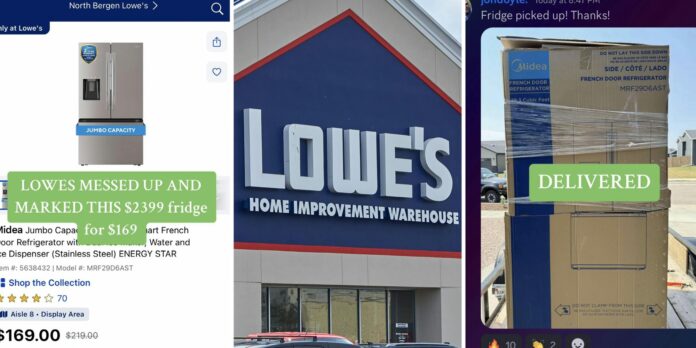 ‘Lowe’s messed up’: Shopper says they got $2,300 fridge at Lowe’s for just $169