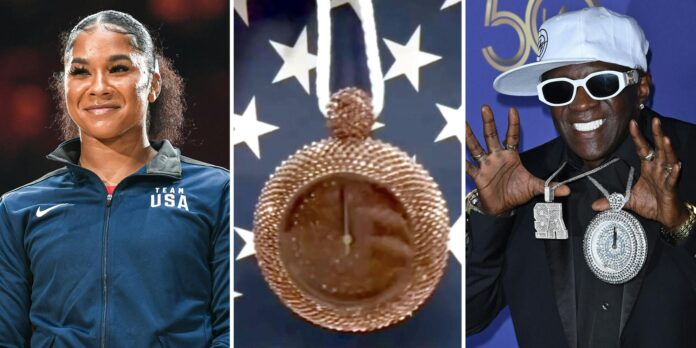 ‘Such a sweet gesture’: Flavor Flav creates a bronze clock for Jordan Chiles after loss of medal