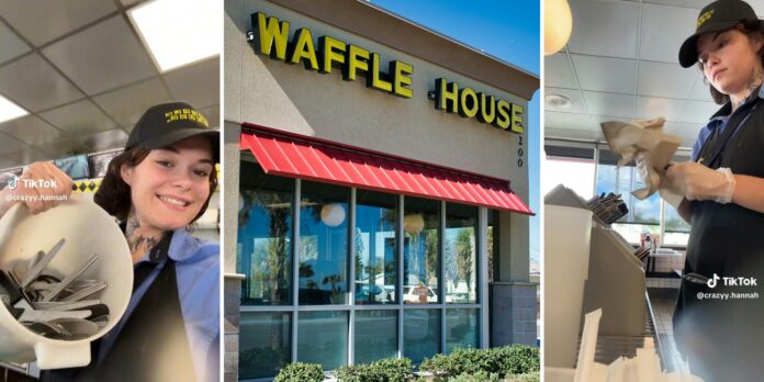 ‘This is why I use plastic everywhere I go’: Waffle House server shows how the silverware gets disinfected