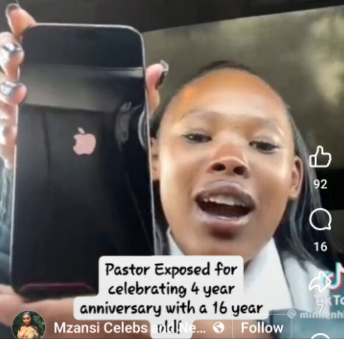 PHOTO: Outrage on TikTok as 51-year-old married pastor, Ntsikelelo Khamanga, impregnated his 17-year-old sidechick, Mini Enhle, who is 4-5 months pregnant, after he bought an iPhone 15 pro max for her on Valentine’s Day