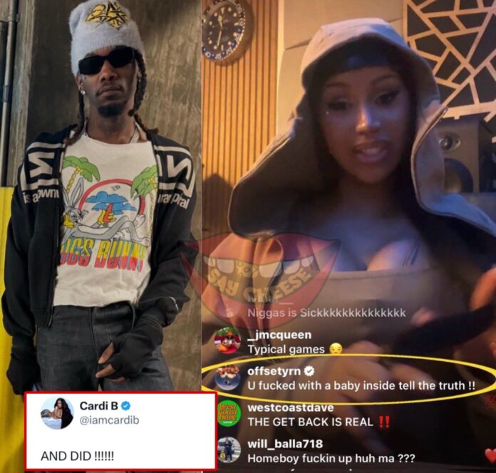 VIDEO: Offset said Cardi B fucked his opps with a baby inside as comment on her IG live