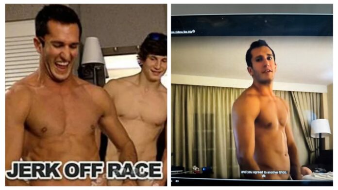 VIDEO: Outrage as Corey A. DeAngelis appeared in Jerk-Off Race leaked trending gay sextape on Gayhoopla with Seth Rose as his porn name