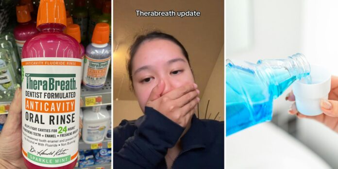 ‘Beware’: Woman issues warning on Therabreath mouthwash after seeing what it did to her teeth