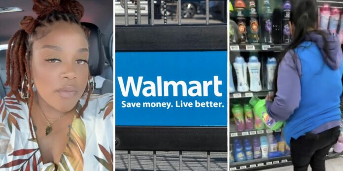 ‘For me to not even be able to take my stuff in my cart’: Walmart shopper has to follow worker to the checkout all because she wanted to buy Gain detergent, Dove soap