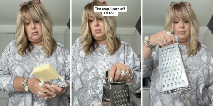 ‘My entire 49 years I’ve been doing this wrong’: Woman finds out the right way to use a cheese grater