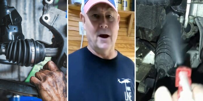 ‘Yeah, be sure and get it on both sides of the rubber belt too’: Expert shows how to stop your car’s CV axle boot from cracking