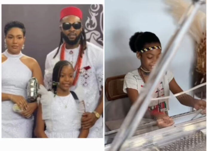 Flavour’s daughter with Anna Banner plays a beautiful rendition of the national anthem on the piano to celebrate Nigeria’s Independence Day